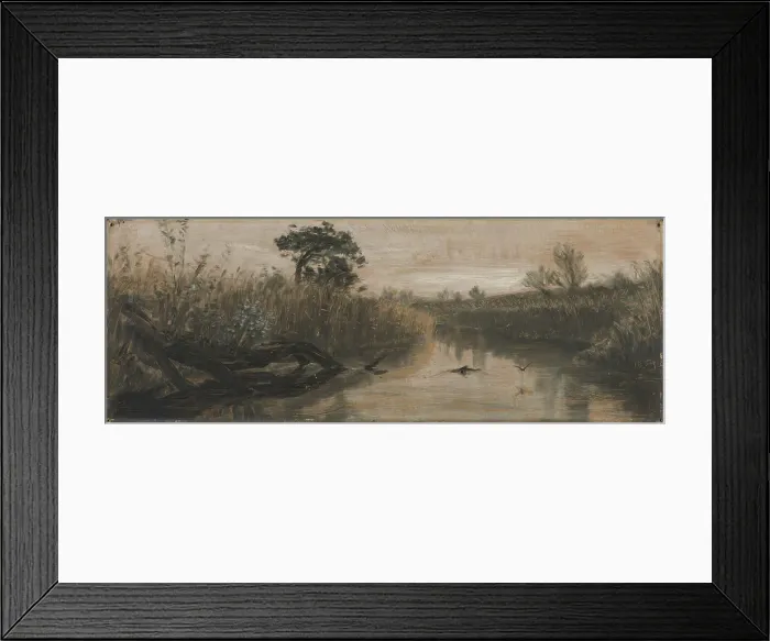 Framed Print : The tall pipes with the swaying, soft tufts, and the reeds [...], and the crooked elm... 1890. Creator: August Jerndorff