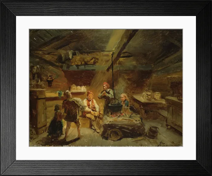 Framed Print : A Boy bringing Home a sick Lamb, probably 1864. Creator: Adolph Tidemand Framed Print : A Boy bringing Home a sick Lamb, probably 1864. Creator: Adolph Tidemand