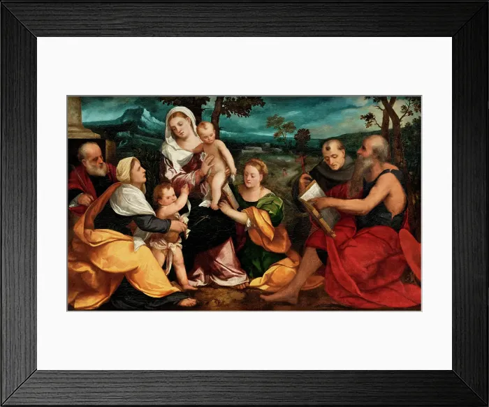 Framed Print : The Holy Family surrounded by Saints, c1530. Creator: Bonifacio de Pitati Framed Print : The Holy Family surrounded by Saints, c1530. Creator: Bonifacio de Pitati