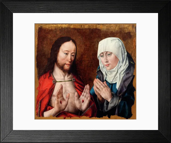 Framed Print : Christ Showing His Mother the Nail Wounds in His Hands, c1490. Creator: Aelbert Bouts Framed Print : Christ Showing His Mother the Nail Wounds in His Hands, c1490. Creator: Aelbert Bouts