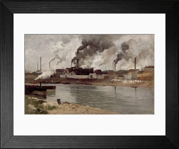 Framed Print : Factories in Ivry, 1883. Creator: Frits Thaulow Framed Print : Factories in Ivry, 1883. Creator: Frits Thaulow