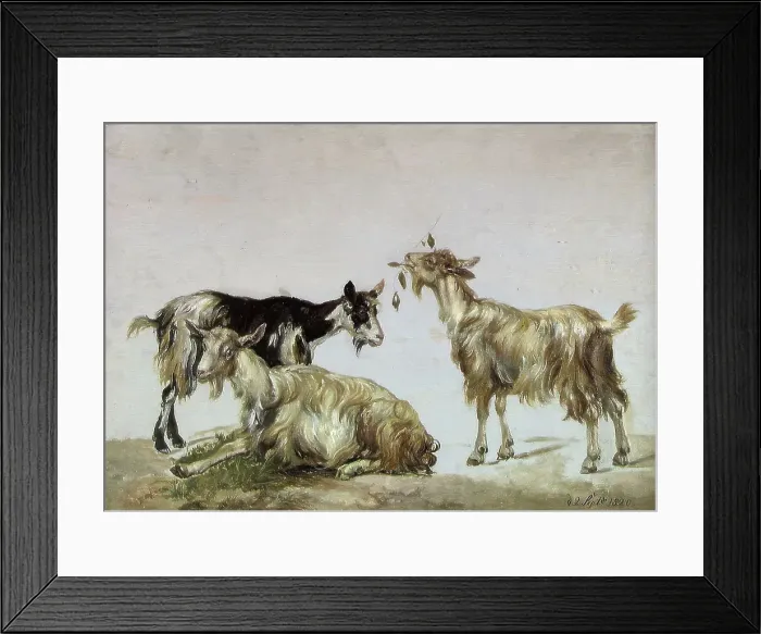Framed Print : Study of three Goats, 1820. Creator: Johan Christian Dahl Framed Print : Study of three Goats, 1820. Creator: Johan Christian Dahl