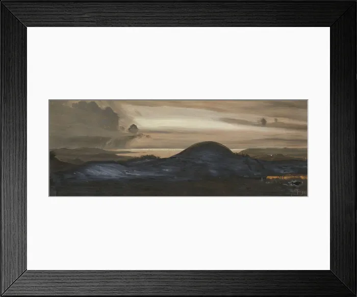 Framed Print : Landscape in evening light - Illustration for Holger Drachmann's Elverking in Troldtoj'... 1890 Creator: August Jerndorff Framed Print : Landscape in evening light - Illustration for Holger Drachmann's Elverking in Troldtoj'... 1890 Creator: August Jerndorff