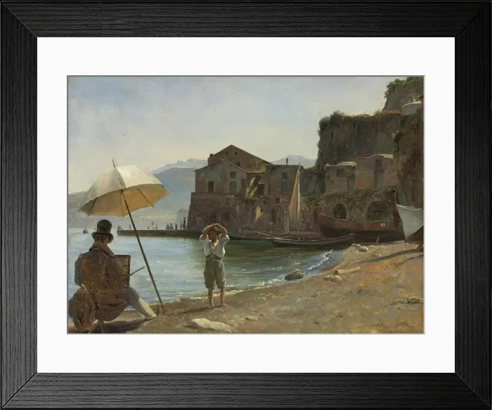 Framed Print : The Painter and the Boy, probably 1834. Creator: Thomas Fearnley Framed Print : The Painter and the Boy, probably 1834. Creator: Thomas Fearnley