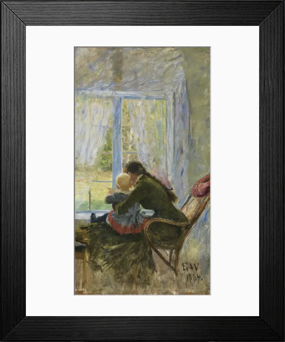 Framed Print : You and Bebe, 1884. Creator: Erik Werenskiold Framed Print : You and Bebe, 1884. Creator: Erik Werenskiold