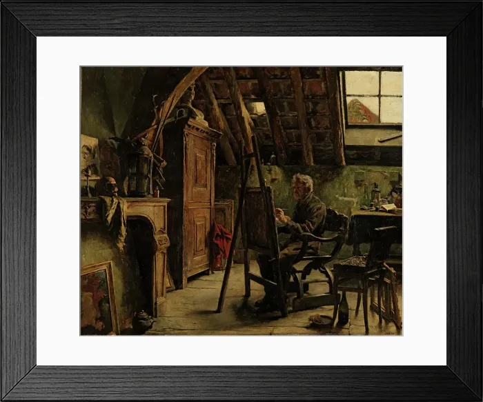 Framed Print : Studio of a Painter, 1884. Creator: Charles Mertens Framed Print : Studio of a Painter, 1884. Creator: Charles Mertens