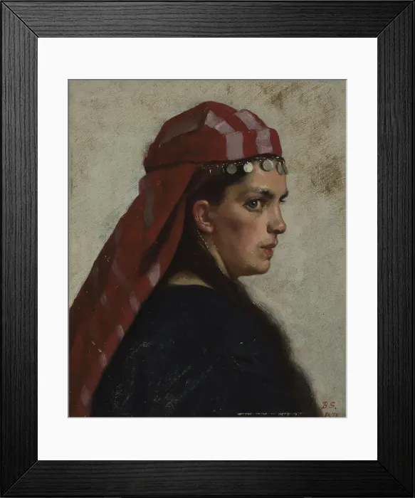 Framed Print : Young Woman, 1878. Creator: Benedicte Scheel