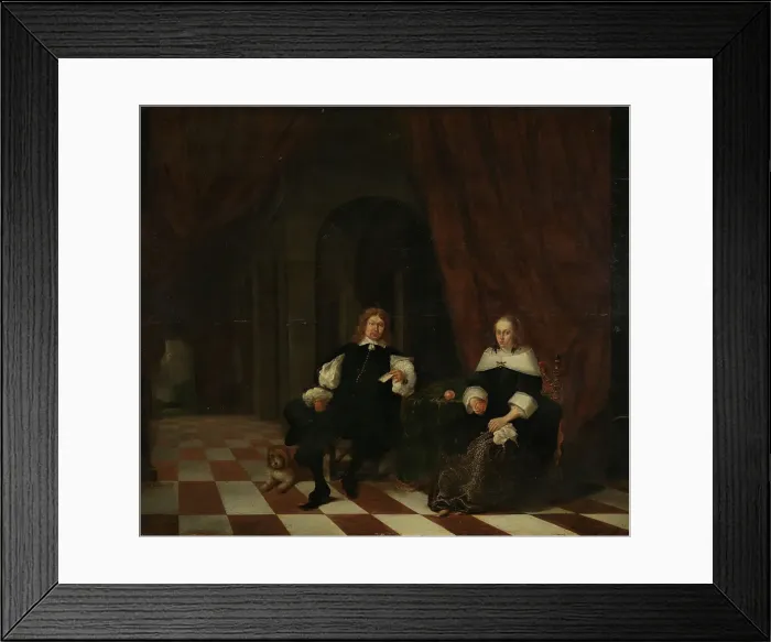 Framed Print : Family Portrait, 1654. Creator: Gerrit Lundens Framed Print : Family Portrait, 1654. Creator: Gerrit Lundens