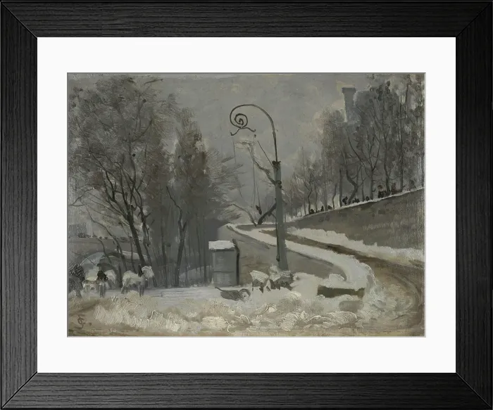 Framed Print : Winter in Paris, probably 1880. Creator: Christian Skredsvig Framed Print : Winter in Paris, probably 1880. Creator: Christian Skredsvig