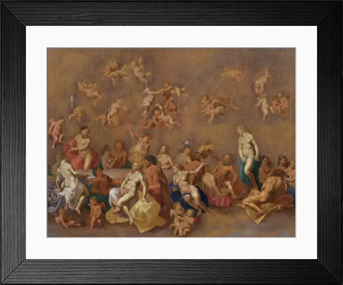 Framed Print : Banquet of the Gods in the Clouds, 1650-1675. Creator: Daniel Vertangen Framed Print : Banquet of the Gods in the Clouds, 1650-1675. Creator: Daniel Vertangen