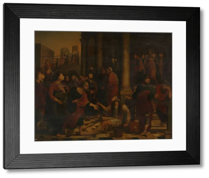 Framed Print : Saints Peter and John Healing the Lame Man, probably first half of 17th century. Creator: Adam van Noort Framed Print : Saints Peter and John Healing the Lame Man, probably first half of 17th century. Creator: Adam van Noort