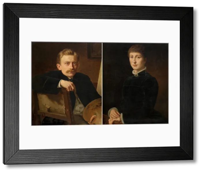 Framed Print : The Painter and Madame Hippolyte Van Soom, 1883. Creator: Eugene Siberdt Framed Print : The Painter and Madame Hippolyte Van Soom, 1883. Creator: Eugene Siberdt