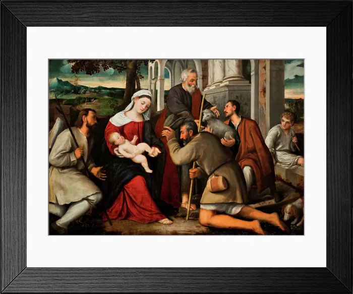 Framed Print : The Adoration of the Shepherds, n.d. c1510-1550. Creator: Bonifacio de Pitati