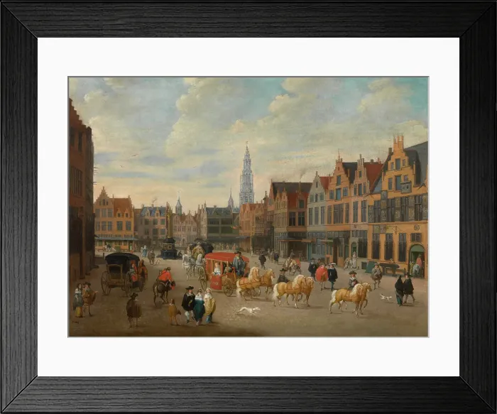 Framed Print : Meirplaats in Antwerp, mid-late 17th century. Creator: Erasmus de Bie Framed Print : Meirplaats in Antwerp, mid-late 17th century. Creator: Erasmus de Bie