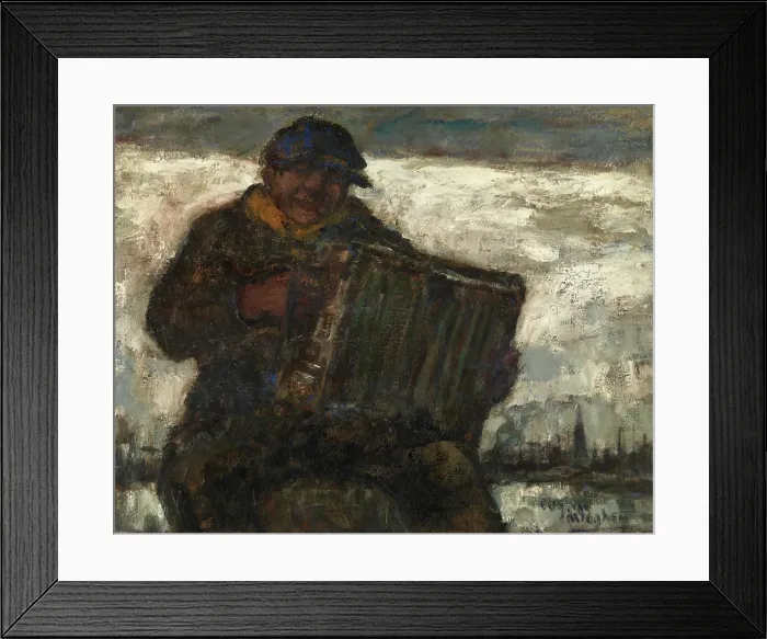 Framed Print : Harmonica Player, 1928. Creator: Eugeen Van Mieghem Framed Print : Harmonica Player, 1928. Creator: Eugeen Van Mieghem