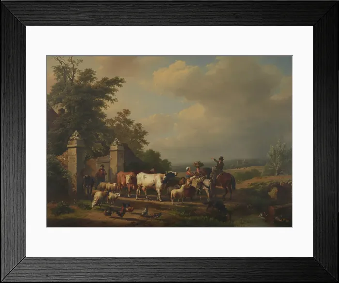 Framed Print : Leaving for the Market, 1854. Creator: Eugene Verboeckhoven Framed Print : Leaving for the Market, 1854. Creator: Eugene Verboeckhoven