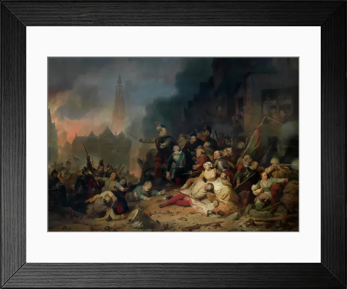 Framed Print : The Spanish Fury in Antwerp, (c1576), 1837. Creator: Ferdinand De Braekeleer Framed Print : The Spanish Fury in Antwerp, (c1576), 1837. Creator: Ferdinand De Braekeleer