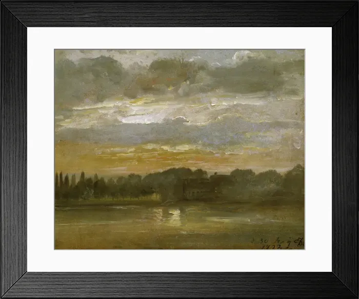 Framed Print : The Elbe in the Evening, 1822. Creator: Johan Christian Dahl Framed Print : The Elbe in the Evening, 1822. Creator: Johan Christian Dahl