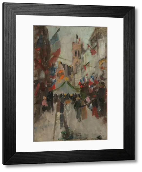 Framed Print : July 14th in Dieppe, probably between 1894 and 1898. Creator: Frits Thaulow Framed Print : July 14th in Dieppe, probably between 1894 and 1898. Creator: Frits Thaulow