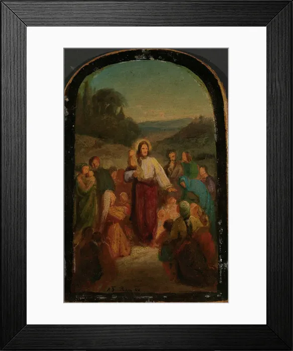 Framed Print : Let the little children come to me, 1842. Creator: Adolph Tidemand Framed Print : Let the little children come to me, 1842. Creator: Adolph Tidemand