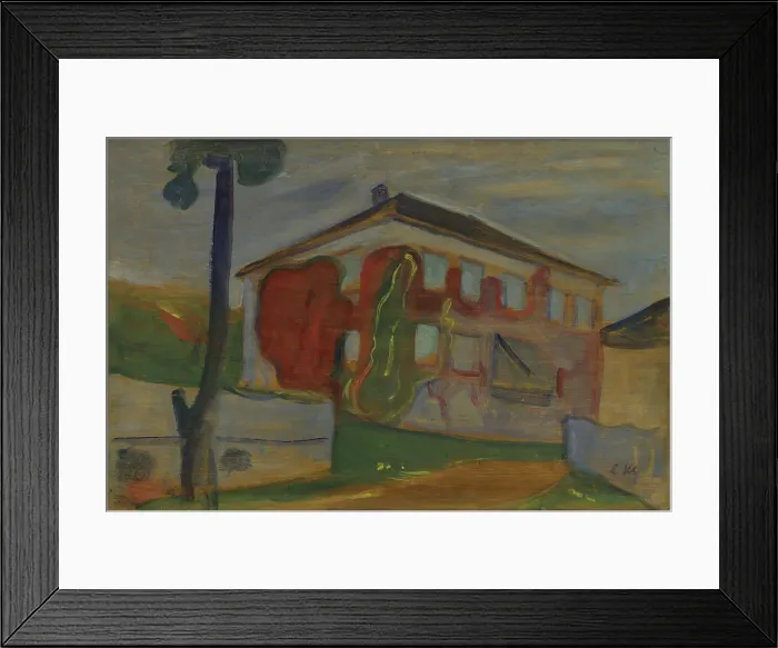 Framed Print : House with Red Virginia Creeper, probably between 1898 and 1899. Creator: Edvard Munch Framed Print : House with Red Virginia Creeper, probably between 1898 and 1899. Creator: Edvard Munch