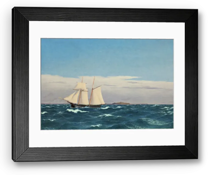 Framed Print : Seascape with the island of Hjelm and the coast of Jutland, 1827-45. Creator: CW Eckersberg Framed Print : Seascape with the island of Hjelm and the coast of Jutland, 1827-45. Creator: CW Eckersberg