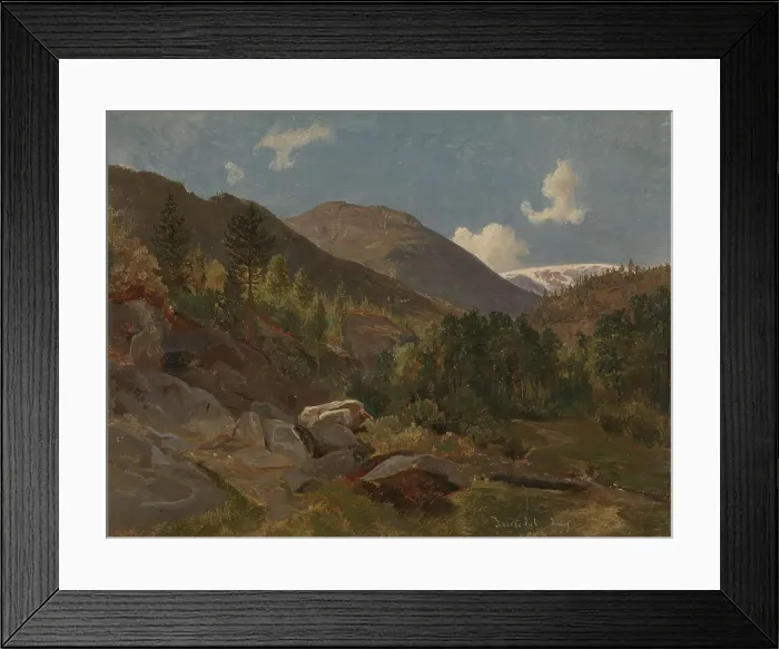 Framed Print : Norwegian Landscape, 1843. Creator: Hermann Kauffmann I Framed Print : Norwegian Landscape, 1843. Creator: Hermann Kauffmann I