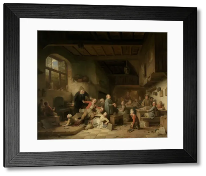 Framed Print : The Village School, 1854. Creator: Ferdinand De Braekeleer Framed Print : The Village School, 1854. Creator: Ferdinand De Braekeleer
