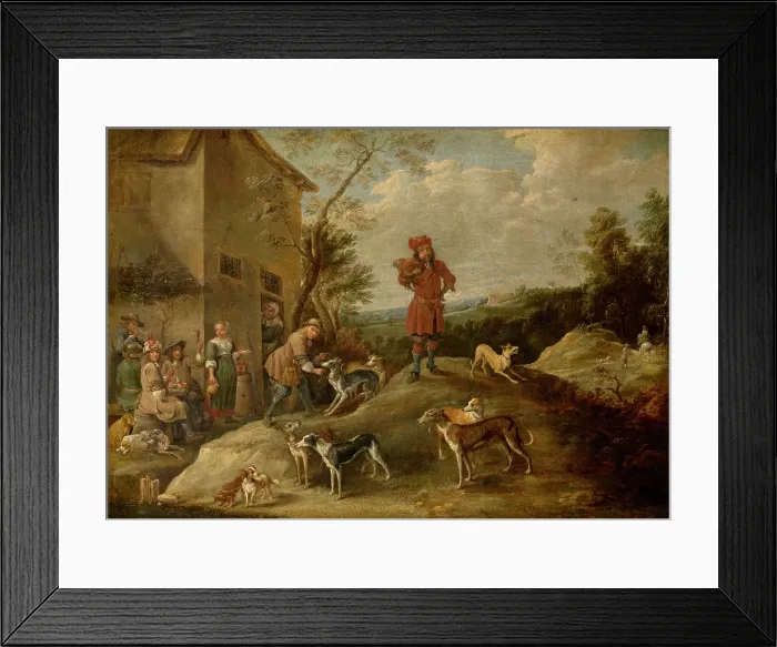 Framed Print : Resting Hunters, c1640-1690. Creator: David Teniers II Framed Print : Resting Hunters, c1640-1690. Creator: David Teniers II