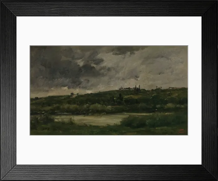 Framed Print : River landscape, between 1840 and 1878. Creator: Charles Francois Daubigny Framed Print : River landscape, between 1840 and 1878. Creator: Charles Francois Daubigny