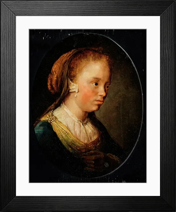 Framed Print : Tronie of a Girl, c1635-1640. Creator: Gerrit Dou Framed Print : Tronie of a Girl, c1635-1640. Creator: Gerrit Dou