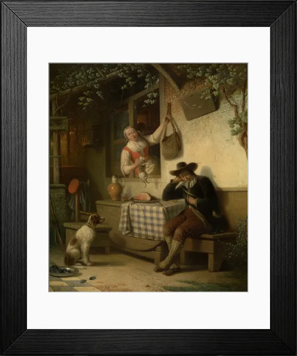 Framed Print : Resting Hunter. Creator: Ferdinand De Braekeleer Framed Print : Resting Hunter. Creator: Ferdinand De Braekeleer
