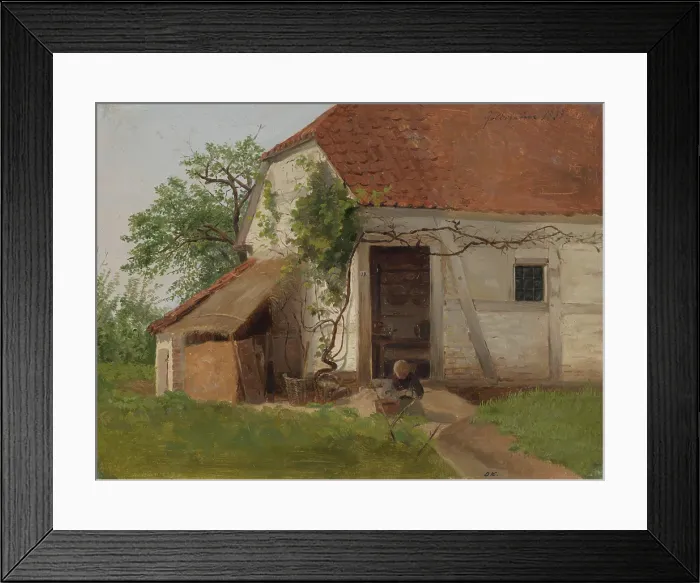 Framed Print : Farm at Goldsheim, 1838. Creator: Adolph Tidemand Framed Print : Farm at Goldsheim, 1838. Creator: Adolph Tidemand