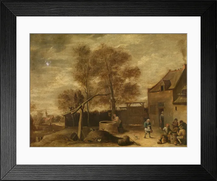 Framed Print : In the Farmyard, c1640-1690. Creator: David Teniers II Framed Print : In the Farmyard, c1640-1690. Creator: David Teniers II