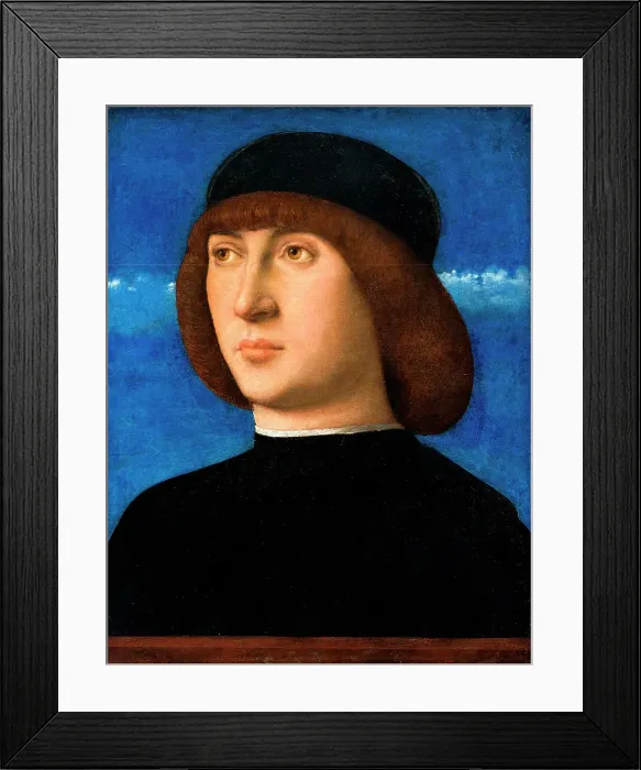 Framed Print : Portrait of a Young Man, c1490. Creator: Giovanni Bellini Framed Print : Portrait of a Young Man, c1490. Creator: Giovanni Bellini