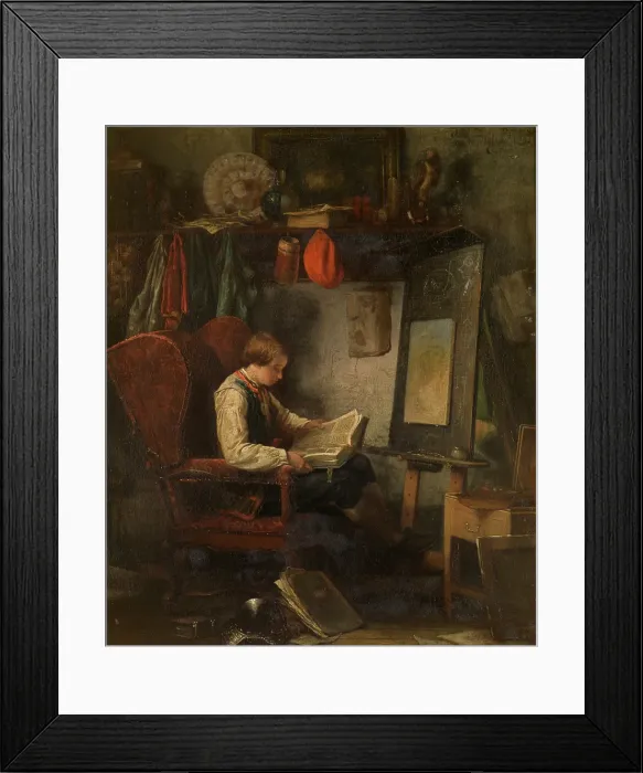 Framed Print : Young Artist in a Studio, 1851. Creator: Ferdinand De Braekeleer II Framed Print : Young Artist in a Studio, 1851. Creator: Ferdinand De Braekeleer II