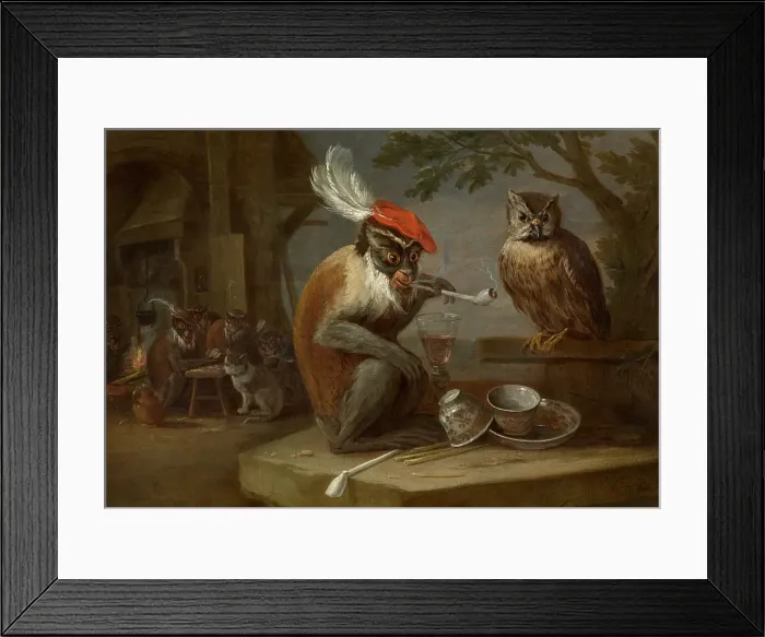 Framed Print : Singerie, c1640-1690. Creator: David Teniers II Framed Print : Singerie, c1640-1690. Creator: David Teniers II