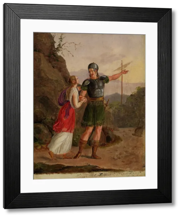 Framed Print : Sketch for The Departure of Fridtjof, 1836. Creator: Adolph Tidemand Framed Print : Sketch for The Departure of Fridtjof, 1836. Creator: Adolph Tidemand