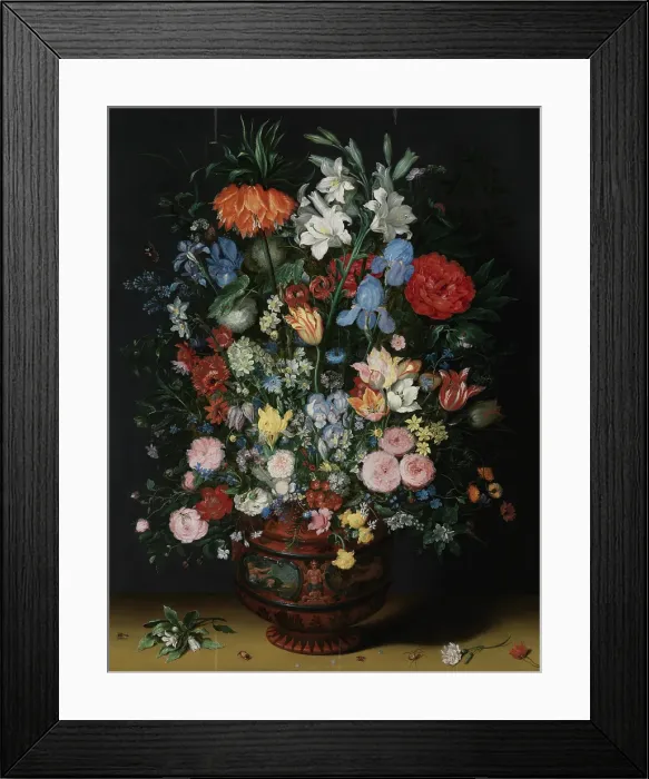 Framed Print : Flowers in a Vase, c1620-1690. Creator: Jan Brueghel the Younger Framed Print : Flowers in a Vase, c1620-1690. Creator: Jan Brueghel the Younger