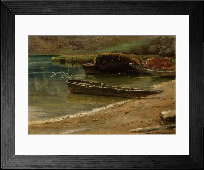 Framed Print : At the Bank, Winkel in Switzerland, 1835. Creator: Thomas Fearnley Framed Print : At the Bank, Winkel in Switzerland, 1835. Creator: Thomas Fearnley
