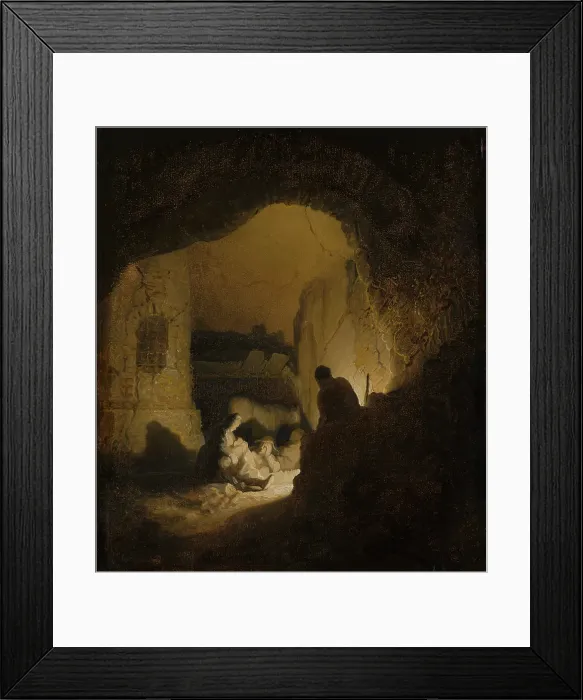 Framed Print : Travellers Resting (The Rest on the Flight into Egypt?), c1629-30. Creator: Rembrandt Harmensz van Rijn Framed Print : Travellers Resting (The Rest on the Flight into Egypt?), c1629-30. Creator: Rembrandt Harmensz van Rijn
