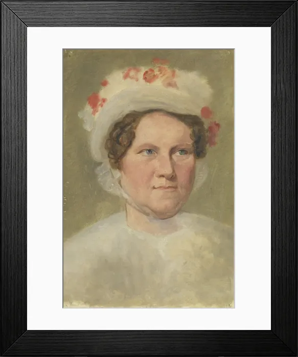Framed Print : Portrait of Mrs Winther, Undated. Creator: Johan Ludvig Gebhard Lund Framed Print : Portrait of Mrs Winther, Undated. Creator: Johan Ludvig Gebhard Lund
