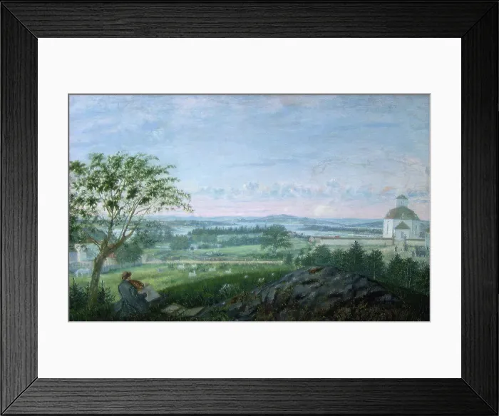 Framed Print : View towards the Church at Vang, 1863. Creator: Matthias Stoltenberg Framed Print : View towards the Church at Vang, 1863. Creator: Matthias Stoltenberg