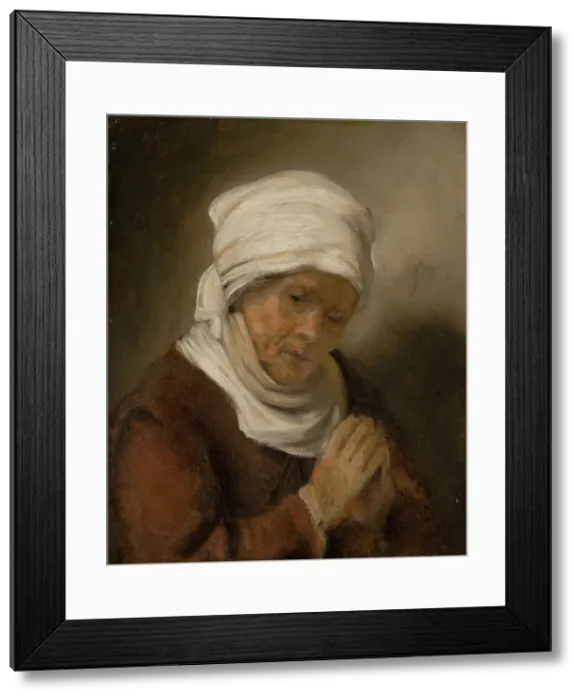 Framed Print : Praying Woman, c1630-1660s. Creator: Rembrandt Harmensz van Rijn Framed Print : Praying Woman, c1630-1660s. Creator: Rembrandt Harmensz van Rijn