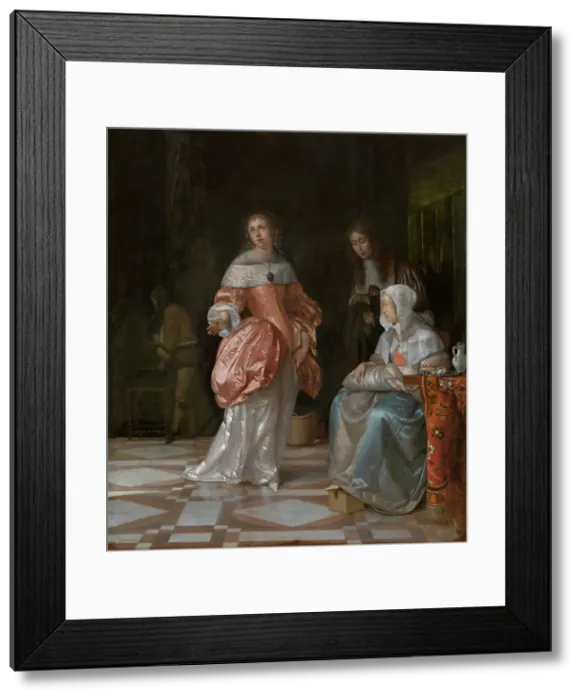 Framed Print : The Visit to the Nursery, 1664. Creator: Eglon Hendrik van der Neer Framed Print : The Visit to the Nursery, 1664. Creator: Eglon Hendrik van der Neer