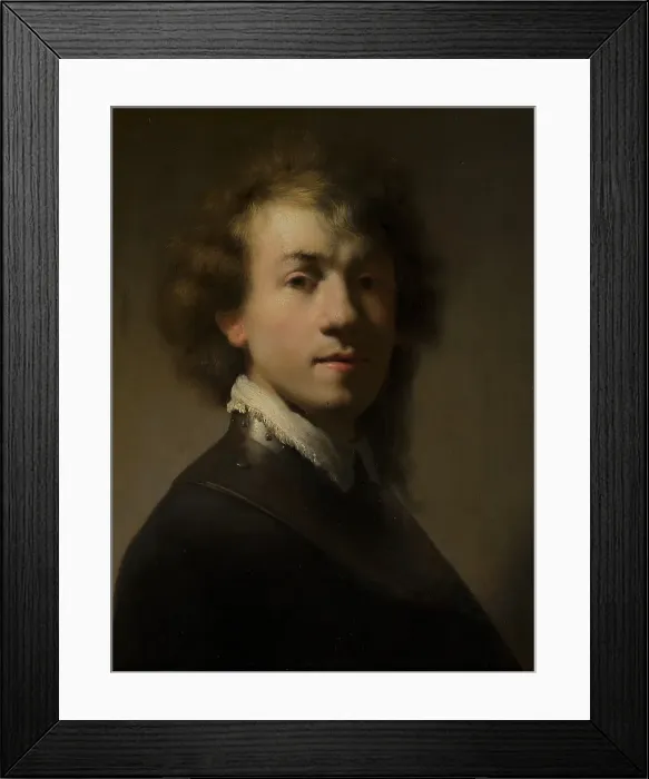 Framed Print : Portrait of Rembrandt (1606-1669) with a Gorget, c1640s. Creator: Workshop of Rembrandt