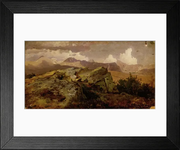 Framed Print : Norwegian Highlands, 1846. Creator: Hans Gude Framed Print : Norwegian Highlands, 1846. Creator: Hans Gude