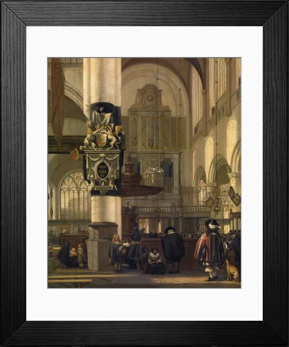 Framed Print : Interior of the Protestant Church, mid-late 17th century. Creator: Emanuel de Witte Framed Print : Interior of the Protestant Church, mid-late 17th century. Creator: Emanuel de Witte