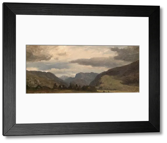 Framed Print : From Nes in Hallingdal, 1845. Creator: Hans Gude Framed Print : From Nes in Hallingdal, 1845. Creator: Hans Gude