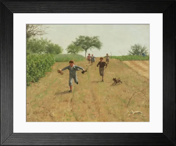 Framed Print : Skylarking, 1881. Creator: Erik Werenskiold Framed Print : Skylarking, 1881. Creator: Erik Werenskiold